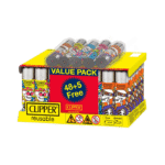 DISPLAY OF 48 CLIPPER HIPPIE LIGHTERS WITH 5 BONUS