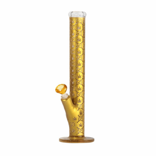 18 INCH 7 MM GOLDEN BONG AWARD WITH MATCHING DOWNSTEM AND BOWL