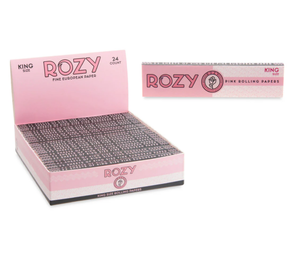 ROZY PINK KING PAPERS, 32 PACKS. ROZY PROUDLY SUPPORTS THE FIGHT AGAINST BREAST CANCER