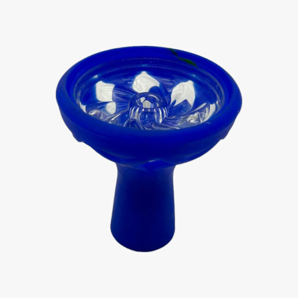 LOTUS GLASS HEAD MIXED COLORS - BLUE HOOKAH BOWL