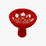 LOTUS GLASS HEAD MIXED COLORS - RED HOOKAH BOWL
