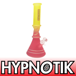 10 INCH HYPNOTIK COLOR CRAZE NEON SPIRAL BONG, YELLOW RED