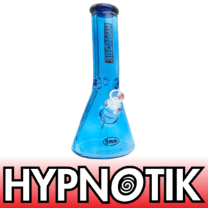 12 INCH 9 MM HYPNOTIK CURVED NECK BEAKER BONG, BLUE