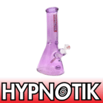 12 INCH 9 MM HYPNOTIK CURVED NECK BEAKER BONG, PURPLE