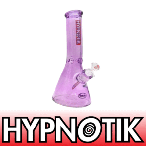 12 INCH 9 MM HYPNOTIK CURVED NECK BEAKER BONG, PURPLE