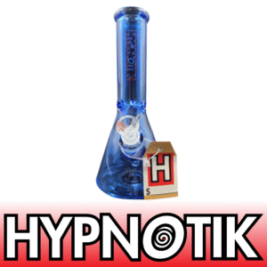 12 INCH 9 MM HYPNOTIK FULL COLORED BEAKER BONG, BLUE