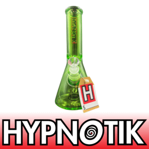 12 INCH 9 MM HYPNOTIK FULL COLORED BEAKER BONG, GREEN
