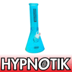12 INCH 9 MM HYPNOTIK FULL COLORED BEAKER BONG, LIGHT BLUE