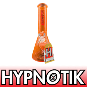 12 INCH 9 MM HYPNOTIK FULL COLORED BEAKER BONG, ORANGE