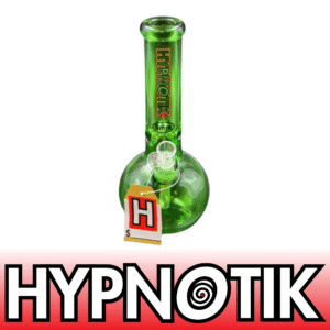12 INCH 9 MM HYPNOTIK FULL COLORED ROUND BASE BONG, GREEN