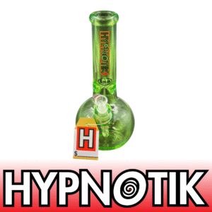 12 INCH 9 MM HYPNOTIK FULL COLORED ROUND BASE BONG, LIGHT GREEN