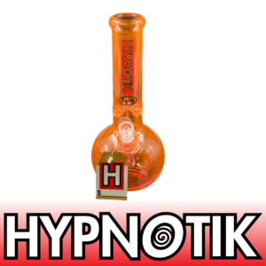 12 INCH 9 MM HYPNOTIK FULL COLORED ROUND BASE BONG, ORANGE