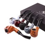 DISPLAY OF 6 RESIN WOOD PIPES. THE YOUNGER GENTLEMAN COLLECTION