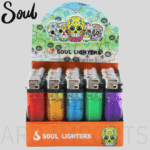 DISPLAY OF 50 SOUL CLEAR CLASSIC LIGHTER