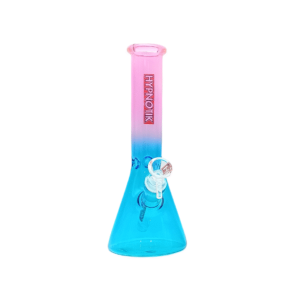 HYPNOTIK 10 INCH BEAKER BONG, PINK BLUE