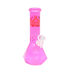 10 INCH 5 MM KIN SA SHA COLORED DIAMOND BEAKER BONG, PINK