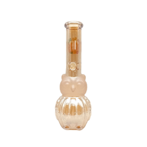 10 INCH 5 MM KIN SA SHA COLORED OWL SHAPED BEAKER BONG, GOLD