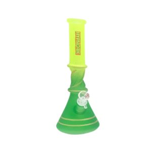 HYPNOTIK 10 INCH COLOR CRAZE NEON SPIRAL BONG, YELLOW GREEN