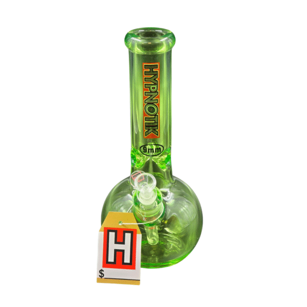 HYPNOTIK 12 INCH 9 MM FULL COLORED ROUND BASE BONG, LIGHT GREEN