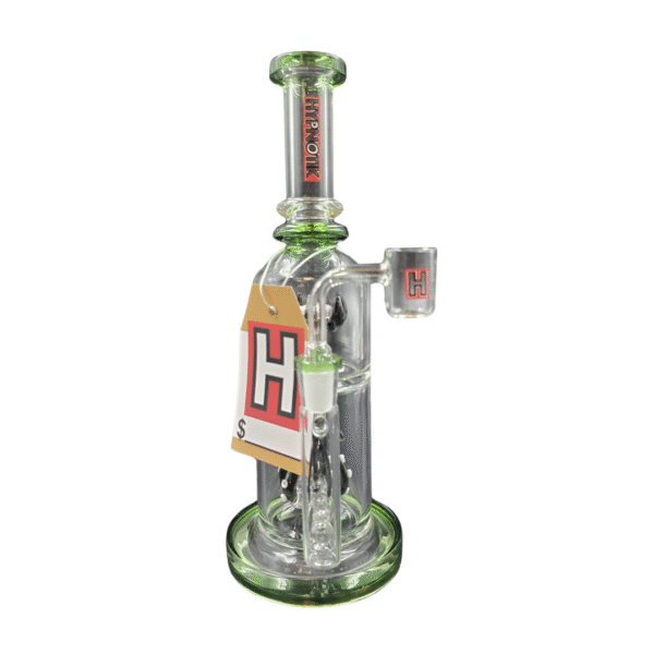 HYPNOTIK 10 INCH OCEAN'S WHISPERER RIG WITH BANGER, EMERALD WAVE