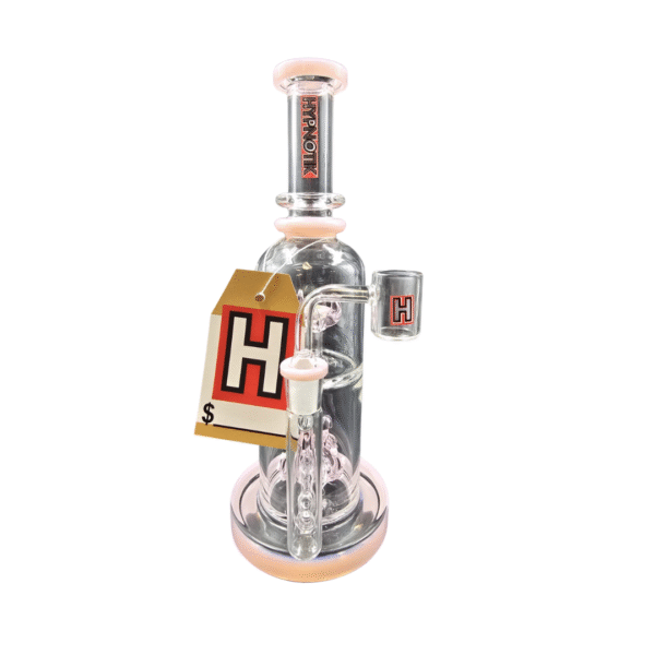 HYPNOTIK 10 INCH OCEAN'S WHISPERER RIG WITH BANGER, PINK CORAL