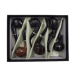 DISPLAY OF 6 RESIN WOOD PIPES. THE ORIGIN WOOD COLLECTION