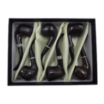 DISPLAY OF 6 RESIN WOOD PIPES. THE WALLDERWALL COLLECTION