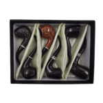 DISPLAY OF 6 RESIN WOOD PIPES. THE CLEAN AND CLASSIC COLLECTION