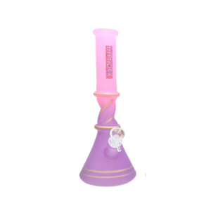 HYPNOTIK 10 INCH COLOR CRAZE NEON SPIRAL BONG, PINK PURPLE
