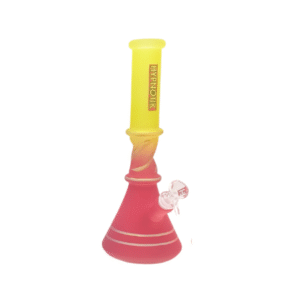HYPNOTIK 10 INCH COLOR CRAZE NEON SPIRAL BONG, YELLOW RED