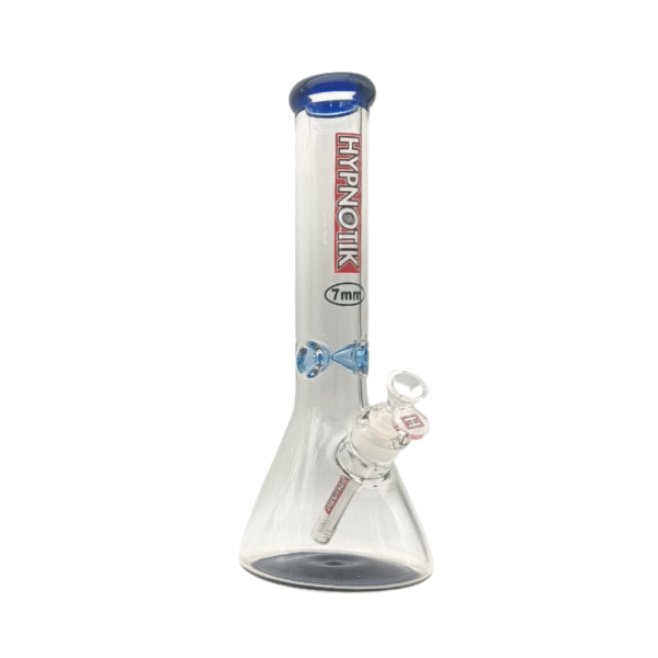 HYPNOTIK 14 INCH 7 MM BONG WITH WITH MATCHING MOUTH PIECE, BASE, AND ICE CATCHER, BLUE