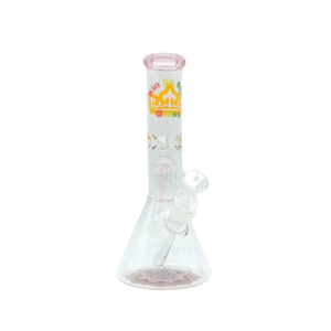 11 INCH 5 MM KIN SA SHA BEAKER BONG WITH MATCHING COLORED PERC, PINK