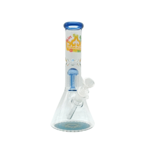 11 INCH 5 MM KIN SA SHA BEAKER BONG WITH MATCHING COLORED PERC, BLUE