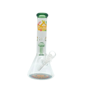 11 INCH 5 MM KIN SA SHA BEAKER BONG WITH MATCHING COLORED PERC, LIGHT GREEN