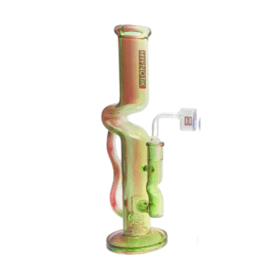 HYPNOTIK 12 INCH AURORA PRISM COIL RIG WITH BANGER, ELECTRO RED GREEN