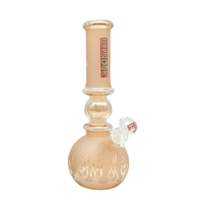 HYPNOTIK 10 INCH SANDBLASTED FLAMING BASE BONG, GOLD