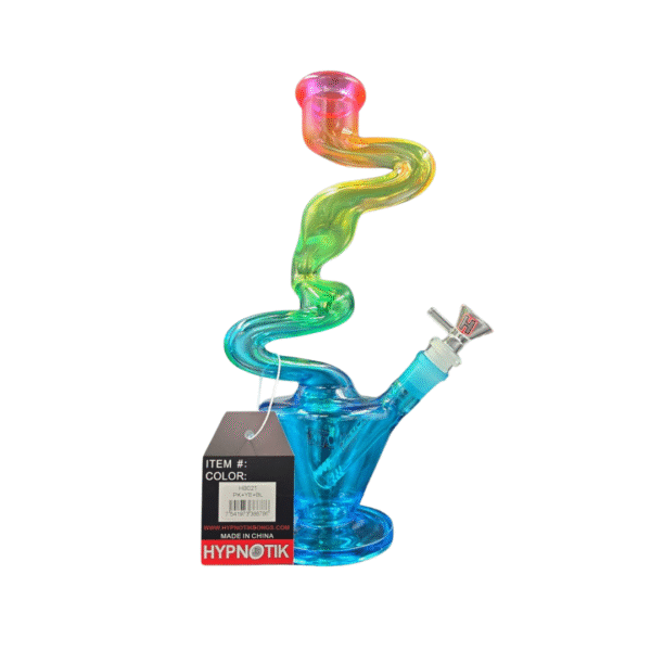 HYPNOTIK 12 INCH TWISTED CURRENTS ZONG, PINK YELLOW BLUE