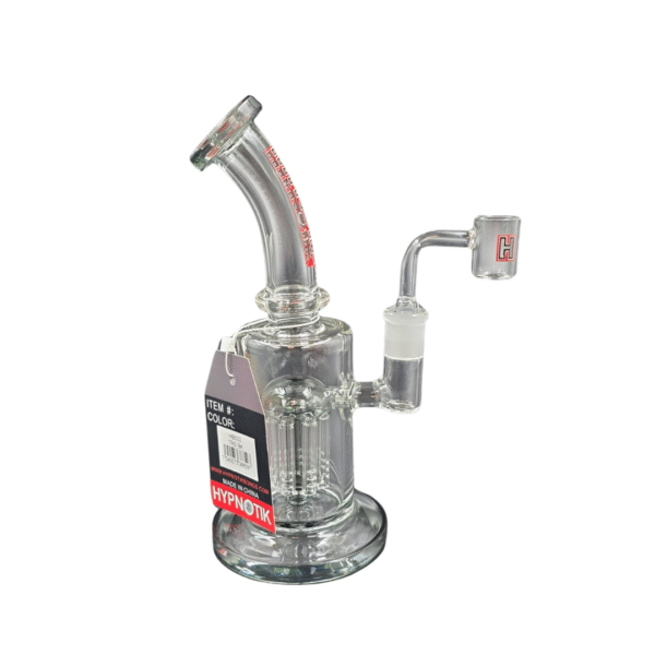 HYPNOTIK 8 INCH RIG WITH MATCHING SHOWER PERK, COMES WITH BANGER, GREY