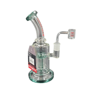 HYPNOTIK 8 INCH RIG WITH MATCHING SHOWER PERK, COMES WITH BANGER, GREEN