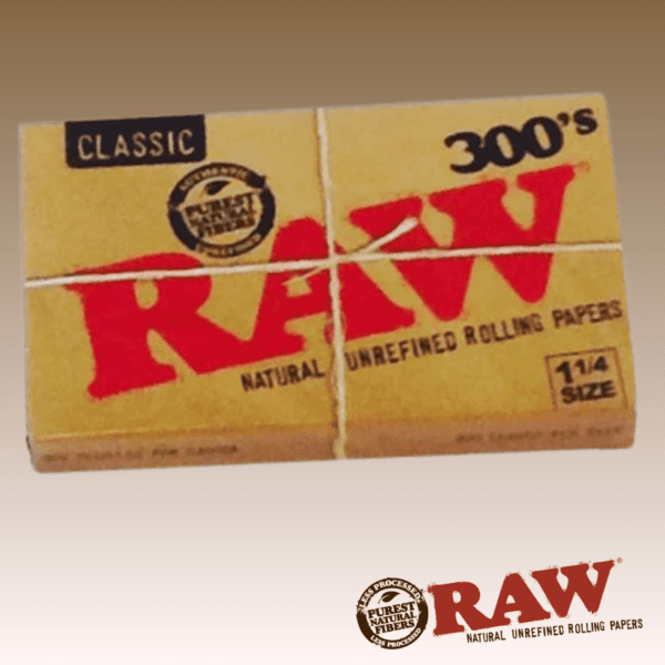 RAW CLASSIC 1-1/4 PAPERS, PACK OF 300, 40 PACKS PER BOX