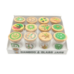 DISPLAY OF 12 GLASS STASH CONTAINERS, MEDIUM