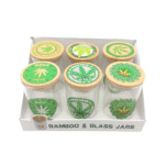 DISPLAY OF 6 GLASS STASH CONTAINERS, EXTRA LARGE