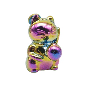 5.5 INCH RAINBOW SHINNY KITTY WITH PAW IN AIR BUBBLE BONG