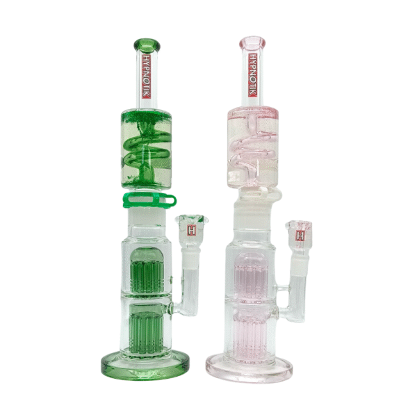 HYPNOTIK 16 INCH BUILD A BONG, TOP PART AND BOWL ARE FREEZABLE, GREEN