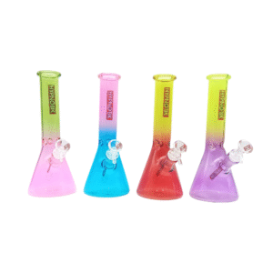 HYPNOTIK 10 INCH BEAKER BONG, GREEN PINK