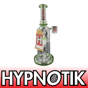 HYPNOTIK 10 INCH OCEAN'S WHISPERER RIG WITH BANGER, EMERALD WAVE