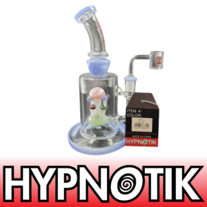 HYPNOTIK 8 INCH FIELD OF MUSHROOMS RIG WITH BANGER, BLUE