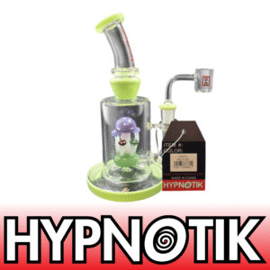 HYPNOTIK 8 INCH FIELD OF MUSHROOMS RIG WITH BANGER, GREEN