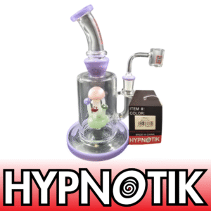 HYPNOTIK 8 INCH FIELD OF MUSHROOMS RIG WITH BANGER, PURPLE