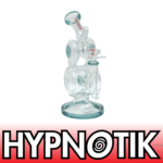 HYPNOTIK 9 INCH DOUBLE BUBBLE LEAVITTE RIG, MILK GREEN